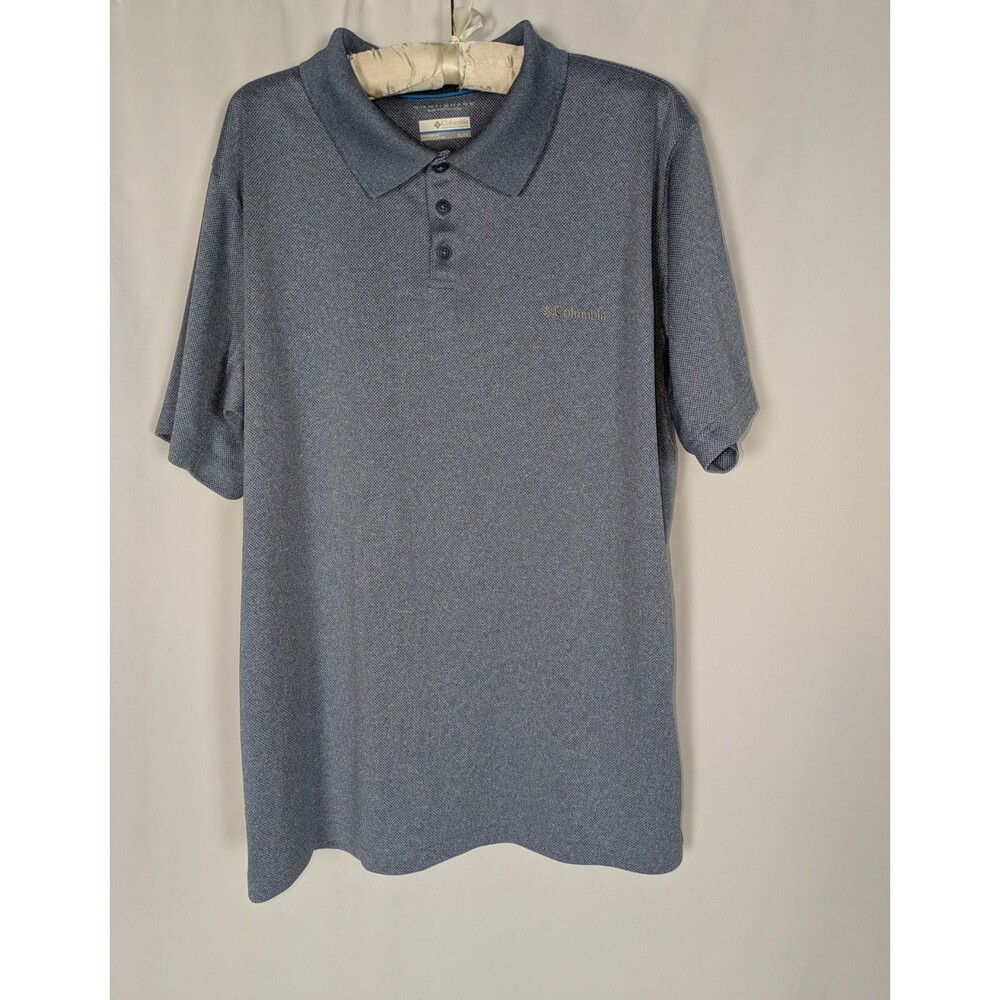 Columbia Polo XL Men's Blue Textured Short Sleeve Omni-shade Sun Protection